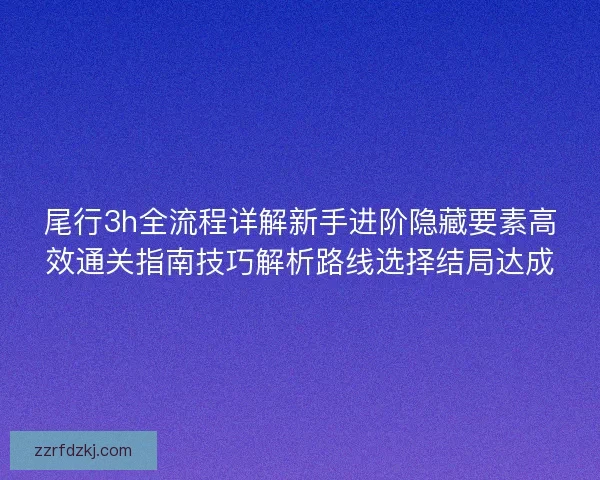 尾行3h全流程详解新手进阶隐藏要素高效通关指南技巧解析路线选择结局达成